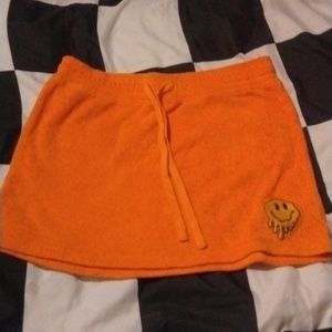 Orange horoscopez terry cloth skirt